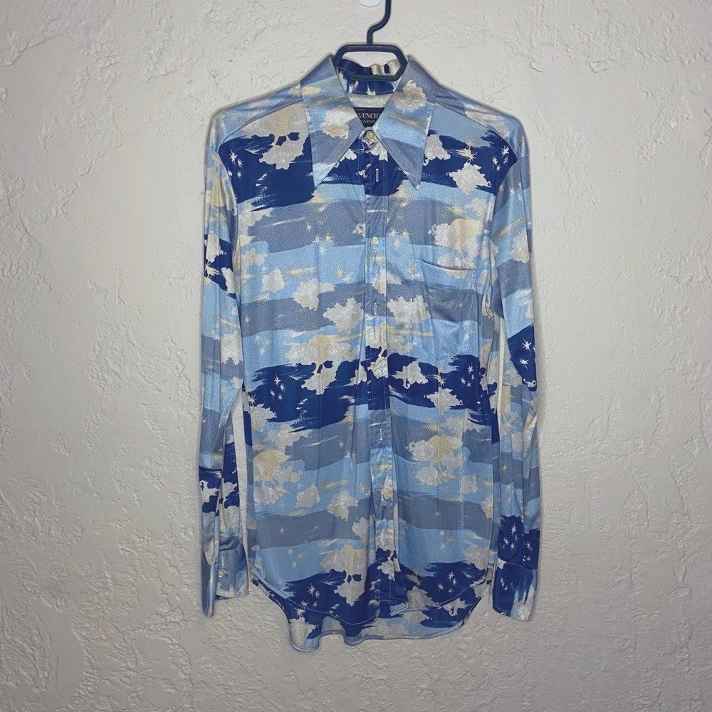 Givenchy Vintage 1970s Men's Women's Sexy Disco Shirt Glitter Unisex